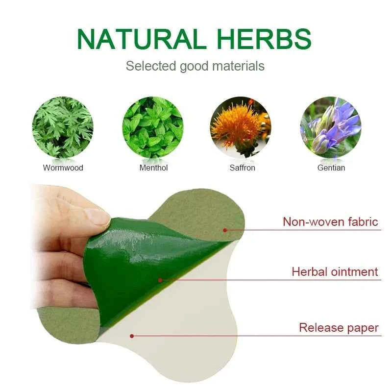 12/24/60 Piece Non-Woven Mugwort Heat Patches for Neck, Back, Knees Winter Self-Heating Care Patch  Acupuncture Patch