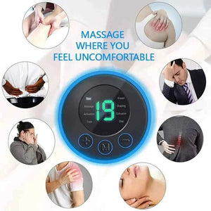 Portable Electric Intelligent Mini Neck Massager Patch for Back and Shoulder Massager With Pad and Remote