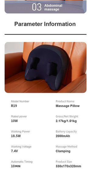 Oreiller masseur pour dos, nuque et épaules — confort profond, détente instantanée