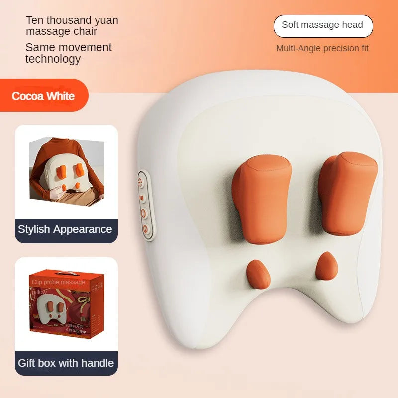 Oreiller masseur pour dos, nuque et épaules — confort profond, détente instantanée