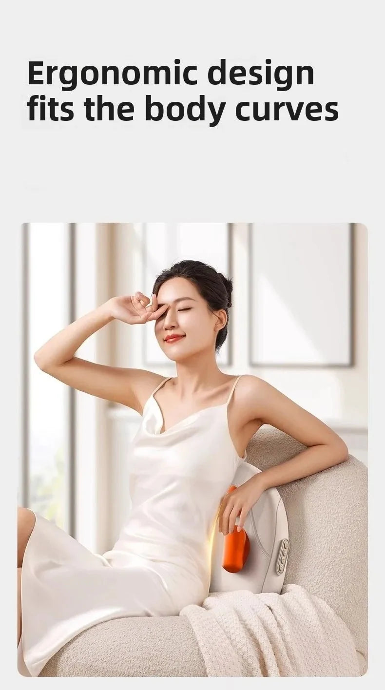 Oreiller masseur pour dos, nuque et épaules — confort profond, détente instantanée