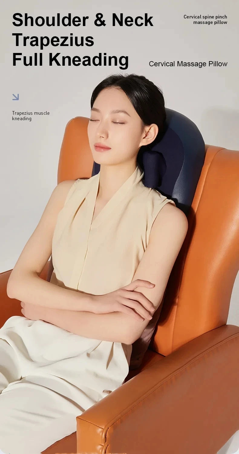 Oreiller masseur pour dos, nuque et épaules — confort profond, détente instantanée