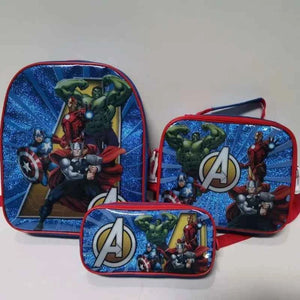 3pcs/set Hot Selling Cartoon Marvel Spider Man Avengers Princess Boy and Girl Children's Backpack Pencil Case Shoulder Bag Set