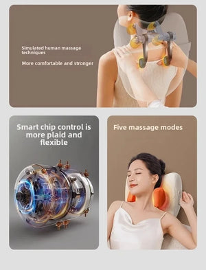 Oreiller masseur pour dos, nuque et épaules — confort profond, détente instantanée