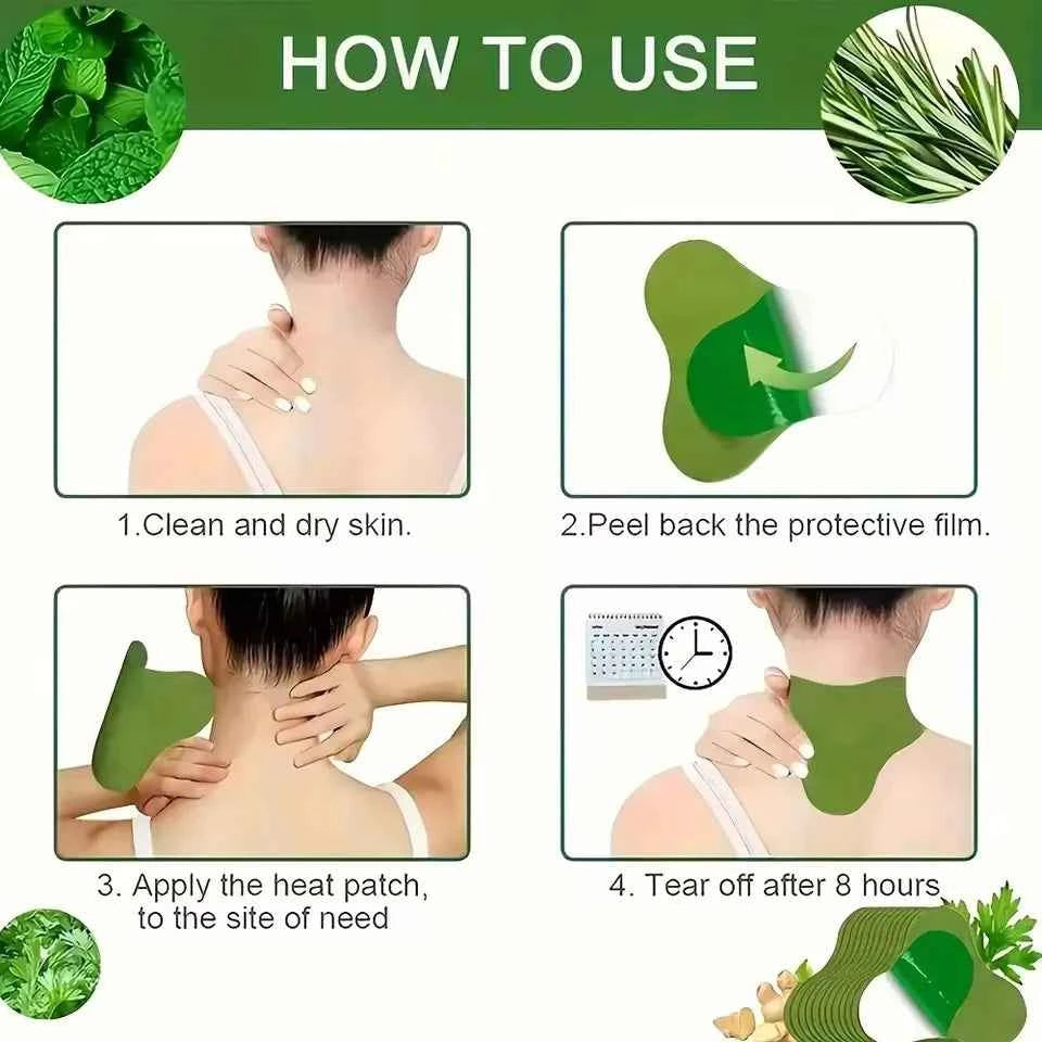 12/24/60 Piece Non-Woven Mugwort Heat Patches for Neck, Back, Knees Winter Self-Heating Care Patch  Acupuncture Patch