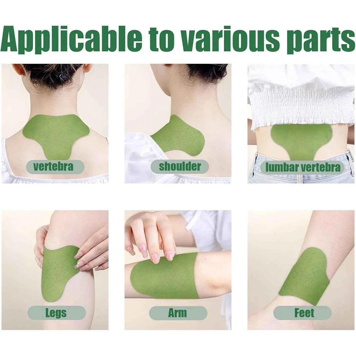 12/24/60 Piece Non-Woven Mugwort Heat Patches for Neck, Back, Knees Winter Self-Heating Care Patch  Acupuncture Patch