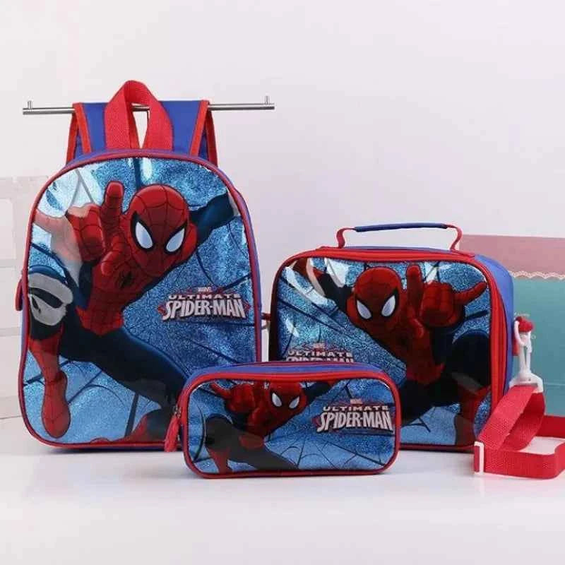 3pcs/set Hot Selling Cartoon Marvel Spider Man Avengers Princess Boy and Girl Children's Backpack Pencil Case Shoulder Bag Set
