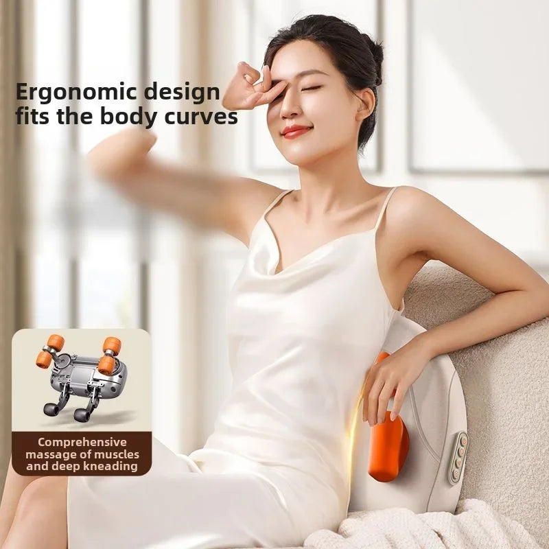 Oreiller masseur pour dos, nuque et épaules — confort profond, détente instantanée