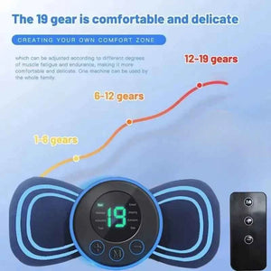 Portable Electric Intelligent Mini Neck Massager Patch for Back and Shoulder Massager With Pad and Remote