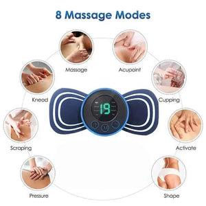 Portable Electric Intelligent Mini Neck Massager Patch for Back and Shoulder Massager With Pad and Remote
