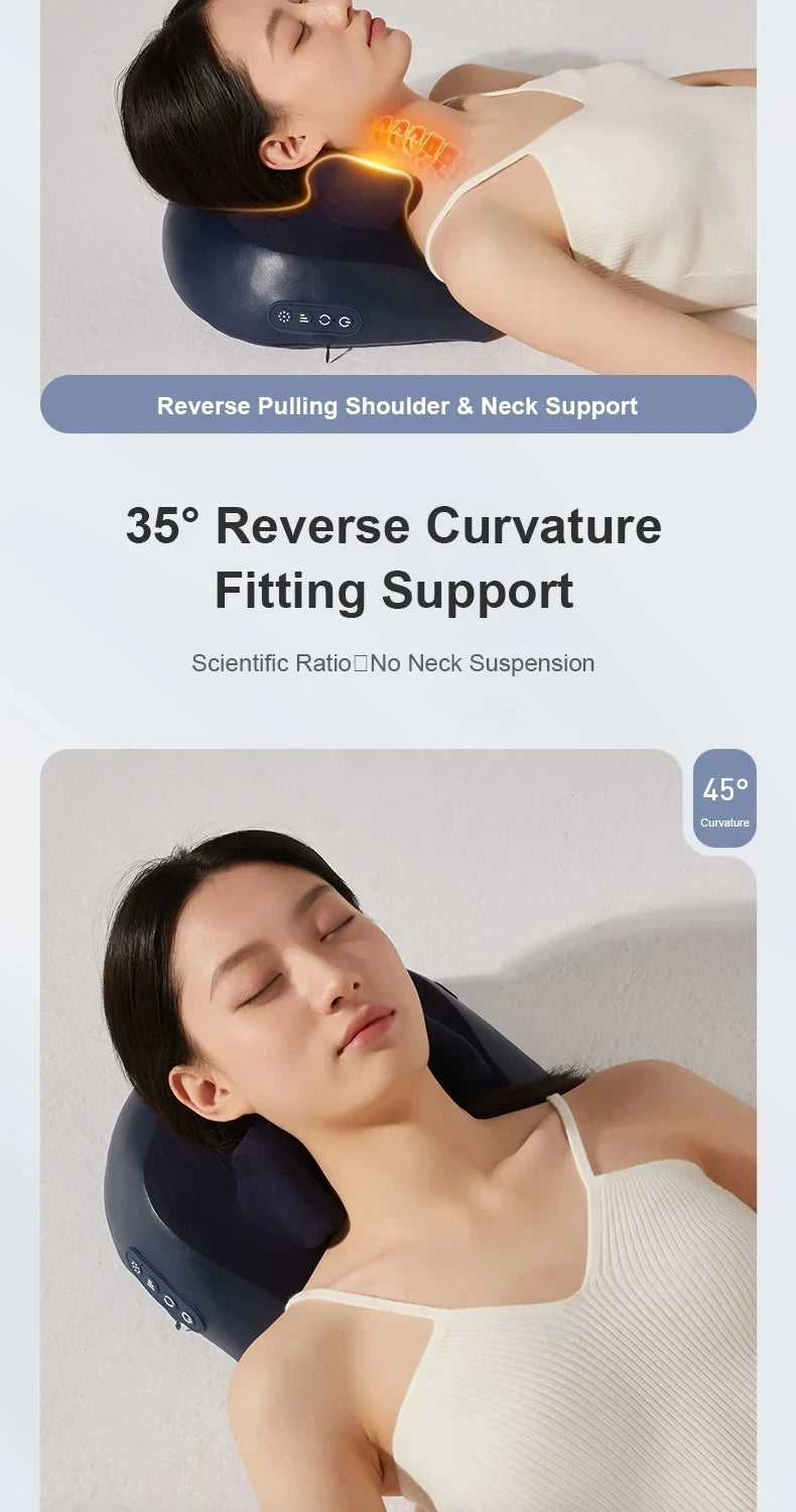 Oreiller masseur pour dos, nuque et épaules — confort profond, détente instantanée